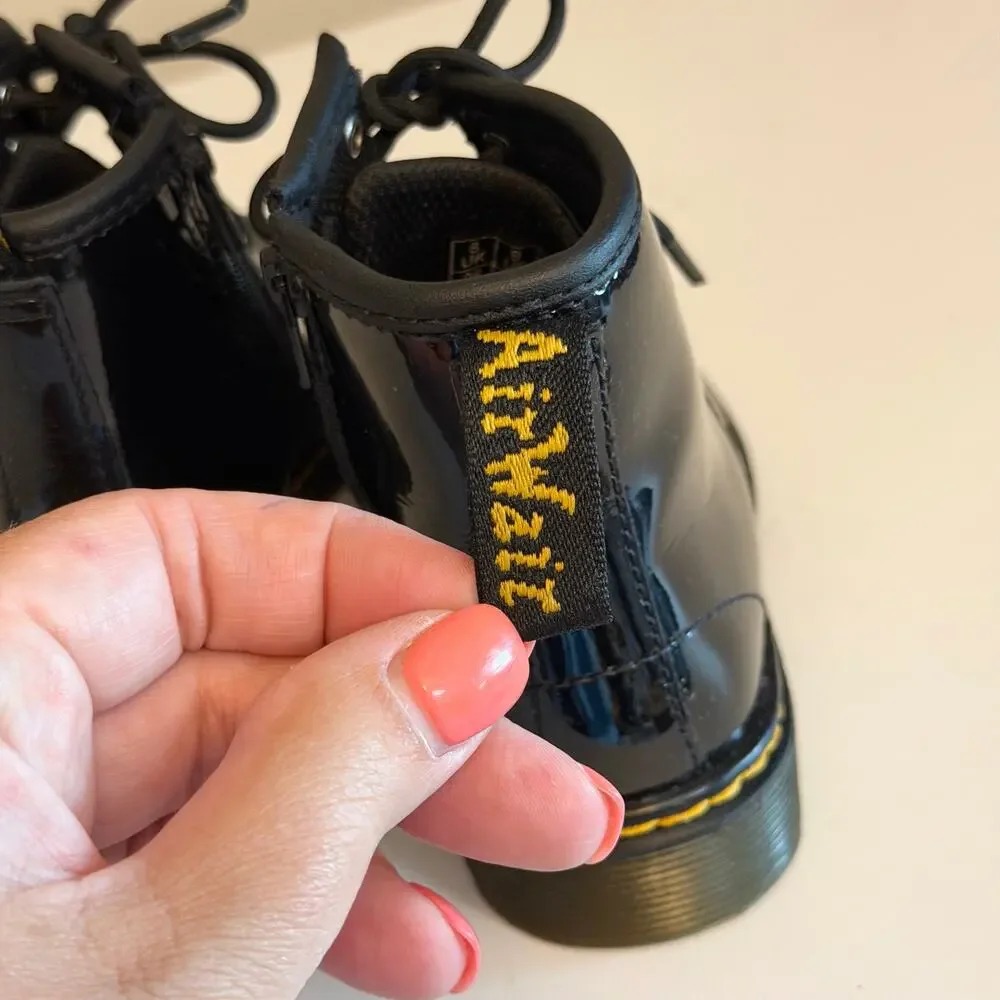 Dr. Martens 1460 T Black Patent Leather Combat Boots Toddler 9 Child Youth Kids